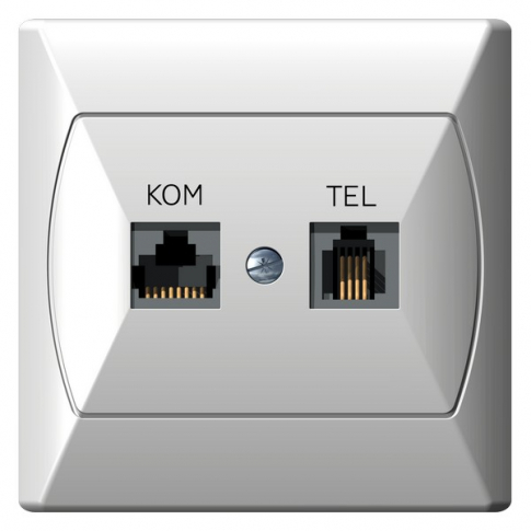OSPEL - GNIAZDO KOMPUTEROWO-TELEFONICZNE AKCENT  - GPKT-A/K/00