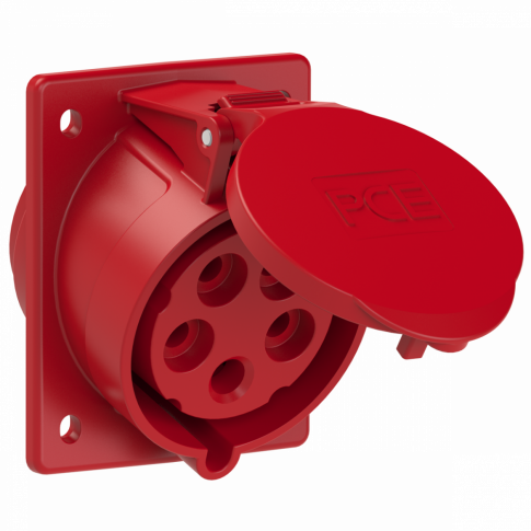 PCE - GNIAZDO TABLICOWE SKOŚNE TWIST  32A 400V 3P+Z+N 87x97mm  - 425-6