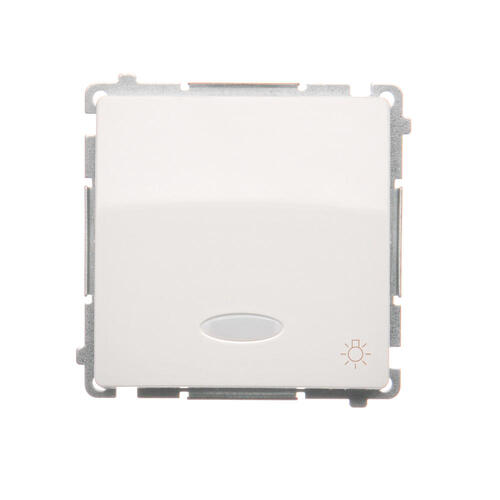 KONTAKT SIMON - Przycisk światło z podświetleniem LED na 24V (moduł) 10AX, 24V~, szybkozłącza; biały - BMS1L24V.01/11