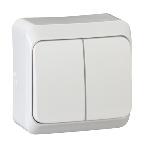 SCHNEIDER ELECTRIC - ŁĄCZNIK PODWÓJNY NATYNKOWY IP20 10AX 250V BIAŁY PRIMA - WDE001050