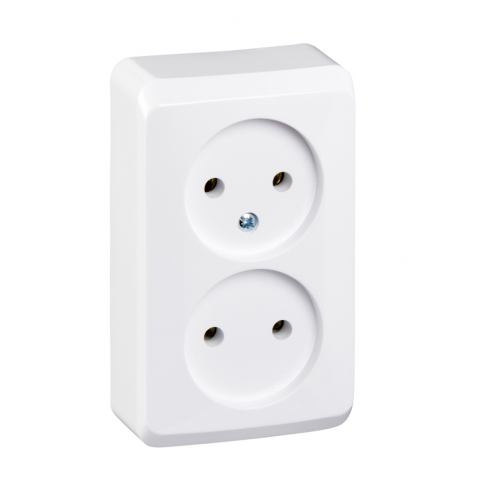SCHNEIDER ELECTRIC - GNIADO PODWÓJNE BEZ UZIEMIENIA N/T IP20 BIAŁY PRIMA - WDE001040
