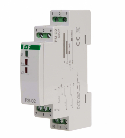 F&F - Przetwornik sygnału "ciągły na impuls" PSI-02 230V montaz na szynie DIN - PSI-02-230V