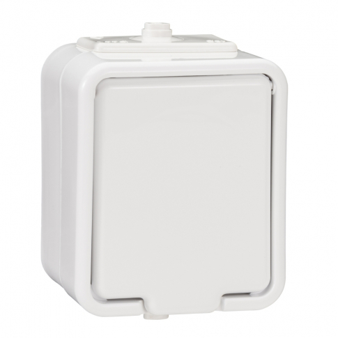 SCHNEIDER ELECTRIC - GNIAZDO POJEDYNCZE Z UZIEMIENIEM 2P+Z HERMETYCZNE NATYNKOWE ZACISKI ŚRUBOWE 16A 250V  IP44 BIAŁY CEDAR - NT130H01