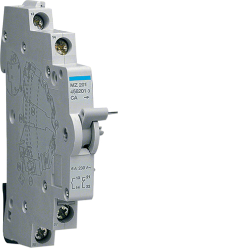 HAGER - STYK POMOCNICZY DO MCB 6A STYKI 1 NO+1 NC - MZ201