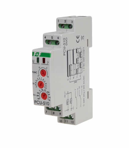 F&F - Przekaźnik czasowy, styk: 2xNO/NC 230V - PCU-510DUO