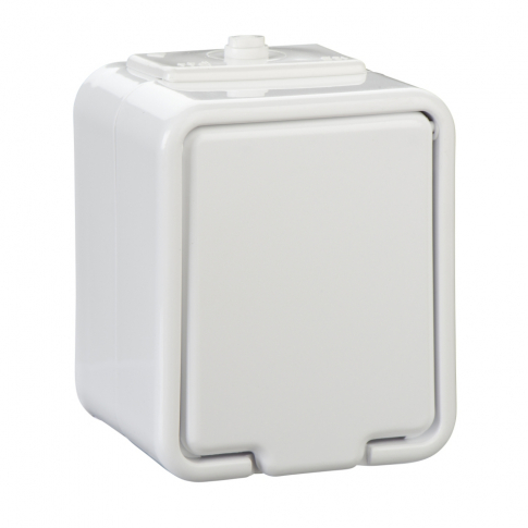 SCHNEIDER ELECTRIC - GNIAZDO POJEDYNCZE "SCHUKO" Z PRZESŁONĄ N/T IP44 BIAŁY CEDAR - GWN140PC01