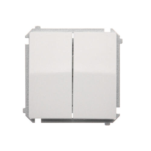 KONTAKT SIMON - ŁĄCZNIK SCHODOWY PODWÓJNY PODŚWIETLANY ZACISKI ŚRUBOWE 10AX 250V BIAŁY SIMON BASIC - BMW6/2L.01/11