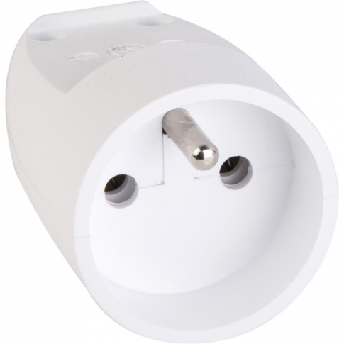 SCHNEIDER ELECTRIC - GNIAZDO PRZENOŚNE POJEDYNCZE Z UZIEMIENIEM 2P+Z 16A 250V IP20 BIAŁY - S13101