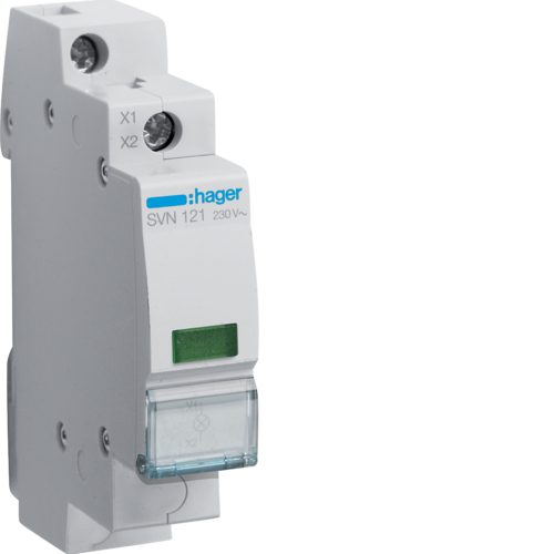 HAGER - LAMPKA MODUŁOWA LED POJEDYŃCZA ZASILANIE 230V SVN ZIELONY - SVN121