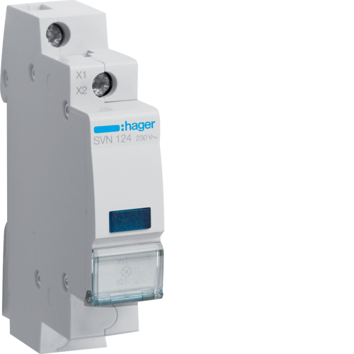HAGER - LAMPKA SYGNALIZACYJNA NIEBIESKA 230V AC - SVN124