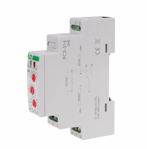F&F - Przekaźnik czasowy 10-funkcyjny, styk: 1 NO/NC, 12-264V - PCS-516UNI
