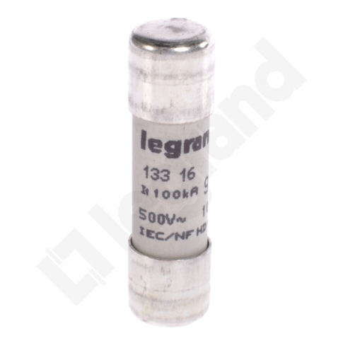 LEGRAND - WKŁADKA BEZPIECZNIKOWA 16A 10X38 CYLINDRYCZNA CHARAKTERYSTYKA GG ZWŁOCZNA - 013316