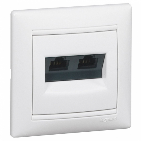 LEGRAND - GNIAZDO KOMPUTEROWE PODWÓJNE 2XRJ45 KAT. 5E UTP BIAŁY VALENA - 774231
