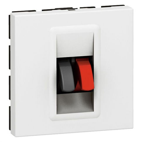 LEGRAND - GNIAZDO GŁOŚNIKOWE POJEDYNCZE 2 MODUŁY ZŁĄCZA 4 MM2 BIAŁY MOSAIC - 078751