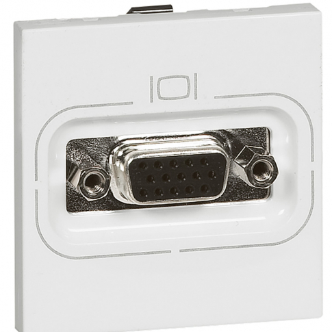 LEGRAND - GNIAZDO HD15 ZŁĄCZA ŚRUBOWE - 2 MODUŁY ŻEŃSKIE BIAŁE MOSAIC - 078757