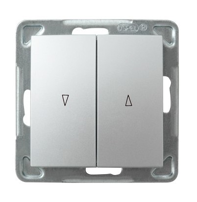 OSPEL - ŁĄCZNIK ŻALUZJOWY ZWIERNY ZACISKI AUTOMATYCZNE 10AX 250V IP20 SREBRNY IMPRESJA - ŁP-7Y/m/18