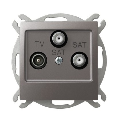 OSPEL - GNIAZDO ANTENOWE RTV-SAT Z DWOMA WYJŚCIAMI SAT 1.5DB TYTAN IMPRESJA - GPA-Y2S/m/23