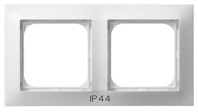 OSPEL - RAMKA PODWÓJNA DO ŁĄCZNKÓW IP44 BIAŁY IMPRESJA - RH-2Y/00