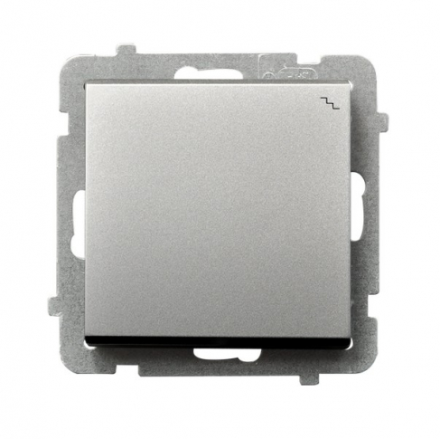 OSPEL - ŁĄCZNIK SCHODOWY POJEDYNCZY ZACIŚKI AUTOMATYCZNE 16AX 250V IP20 SREBRNY MAT SONATA - ŁP-3R/m/38