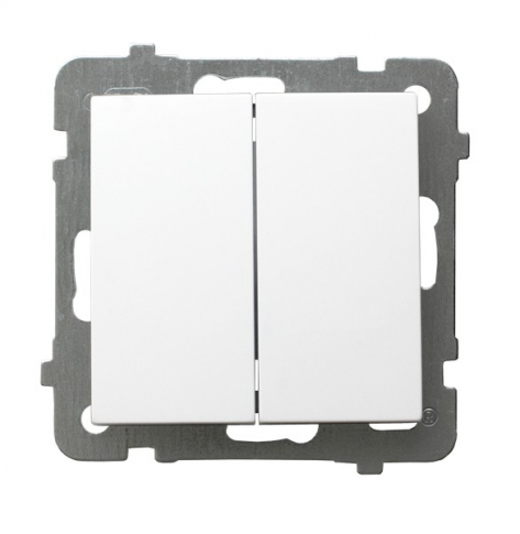 OSPEL - ŁĄCZNIK ŚWIECZNIKOWY PODWÓJNY ZACISKI ŚRUBOWE 10AX 250V IP20 BIAŁY AS - ŁP-2G/m/00