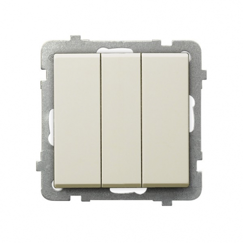 OSPEL - ŁĄCZNIK POTRÓJNY ZACISKI AUTOMATYCZNE 10AX 250V IP20 ECRU SONATA - ŁP-13R/m/27