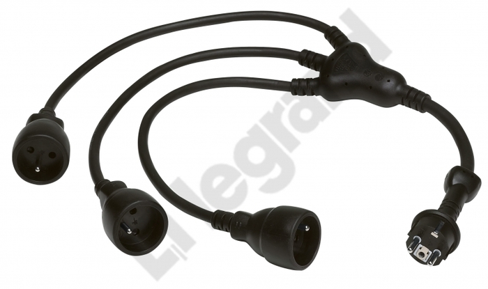 LEGRAND - PRZEDŁUŻACZ 3X GNIAZDO POJEDYNCZE Z UZIEMIENIEM 2P+Z 0,8M HELMO - 050577