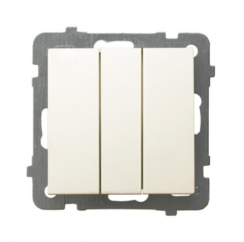 OSPEL - ŁĄCZNIK POTRÓJNY ZACISKI ŚRUBOWE 10AX 250V IP20 ECRU AS - ŁP-13G/m/27