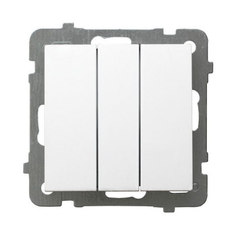 OSPEL - ŁĄCZNIK POTRÓJNY ZACISKI ŚRUBOWE 10AX 250V IP20 BIAŁY AS - ŁP-13G/m/00