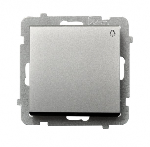 OSPEL - ŁĄCZNIK ZWIERNY ŚWIATŁO ZACISKI AUTOMATYCZNE 10AX 250V IP20 SREBRNY MAT SONATA - ŁP-5R/m/38