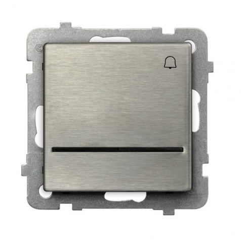OSPEL - ŁĄCZNIK ZWIERNY DZWONEK Z PODŚWIETLENIEM NIEBIESKIM ZACISKI AUTOMATYCZNE 10AX 250V IP20 STALOWY INOX SONATA - ŁP-6RMS/m/37