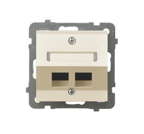 OSPEL - OBUDOWA GNIAZDA KOMPUTEROWEGO PODWOJNEGO ECRU AS - GPK-2GS/p/27