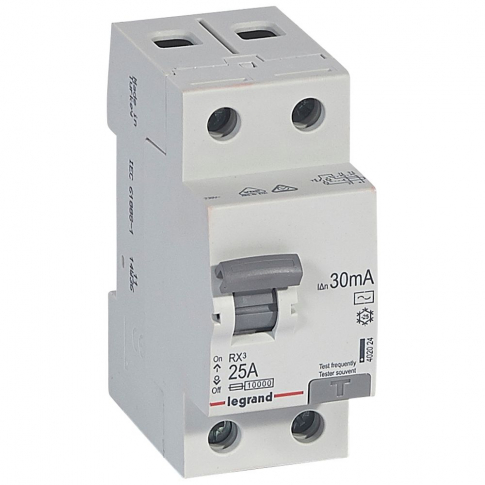 LEGRAND - WYŁĄCZNIK RÓŻNICOWY 25A/30MA 2 BIEGUNY TYP AC RX3 - 402024