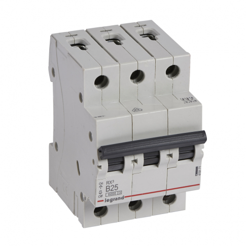 LEGRAND - WYŁĄCZNIK NADPRĄDOWY B 25A 3 BIEGUNY RX3 - 419171