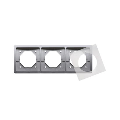 KONTAKT SIMON - Ramka 3-krotna do wersji bryzgoszczelnej IP44 z kompletem uszczelek; stal inox - BMR3B/21