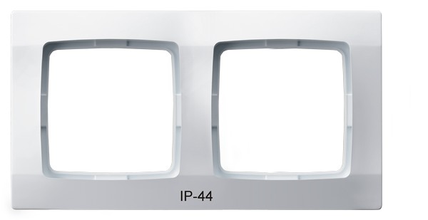 OSPEL - RAMKA PODWÓJNA DO ŁĄCZNIKÓW IP44 BIAŁY KARO - RH-2S/00