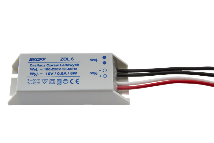 SKOFF - ZASILACZ LED IP68 6W 230V/10V DC ZOL6 - ZL-006-C-1-1-ML-PL-01