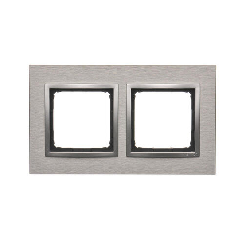 KONTAKT SIMON - Ramka 2-krotna Nature-Metal, INOX KLASYCZNY, IP20/IP44* (*IP44-należy zastosować zestaw uszczelek DUN2) - DRN2/77