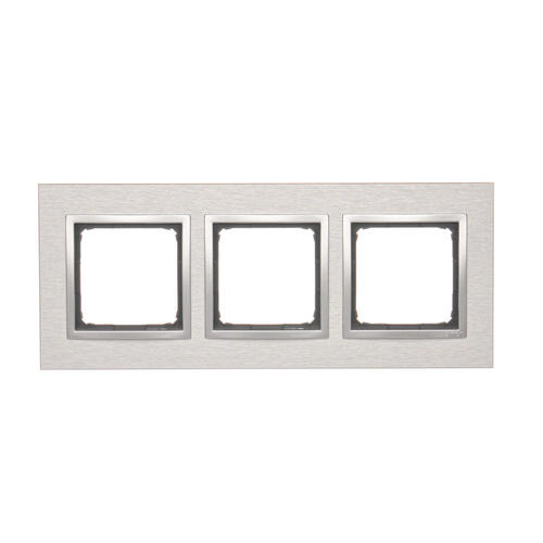 KONTAKT SIMON - Ramka 3-krotna Nature-Metal, INOX KLASYCZNY, IP20/IP44* (*IP44-należy zastosować zestaw uszczelek DUN3) - DRN3/77