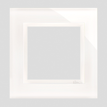 KONTAKT SIMON - RAMKA POJEDYNCZA SZKŁO IP20/IP44 BIAŁY PERŁOWY SIMON 54 NATURE - DRN1/70