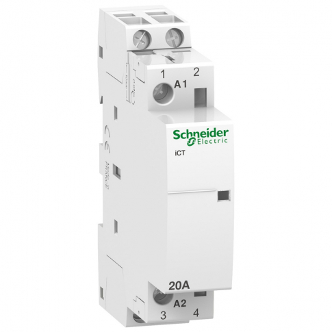 SCHNEIDER ELECTRIC - STYCZNIK MODUŁOWY 20A AC1 2 BIEGUNY 2NO 50Hz 230/240V AC ICT50-20/6-230#240-2NO - A9C22722