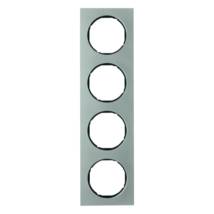 HAGER - RAMKA POCZWÓRNA STAL SZLACHETNA/CZARNY R.3 - 10142204