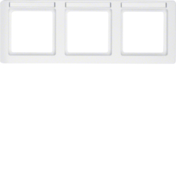 HAGER - RAMKA POTRÓJNA POZIOMA Z POLEM OPISOWYM BIAŁY AKSAMIT Q.1 - 10236019