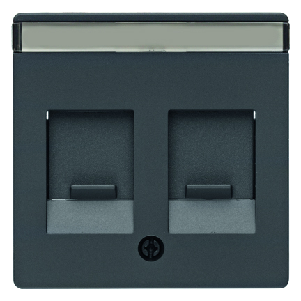 HAGER - ELEMENT CENTRALNY Z ZASUWĄ CHRONIĄCĄ PRZED KURZEM ANTRACYT AKSAMIT Q.1/Q.3 - 11816086