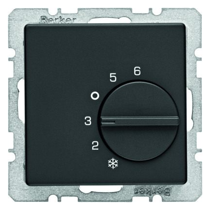 HAGER - REGULATOR TEMPERATURY POMIESZCZENIA ZE STYKIEM ZMIENNYM ANTRACYT AKSAMIT Q.1/Q.3 - 20266086