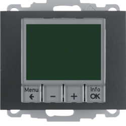 HAGER - REGULATOR TEMPERATURY ZE STEROWANIEM CZASOWYM I ELEMENTEM CENTRALNYM ANTRACYT MAT K.1 - 20447106