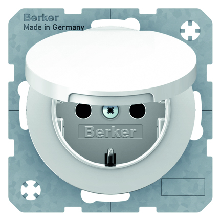 HAGER - GNIAZDO SCHUKO Z POKRYWĄ BIAŁY POŁYSK R.1/R.3 - 47512089