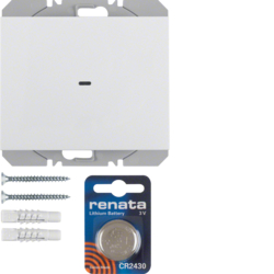 HAGER - PRZYCISK RADIOWY POJEDYNCZY PŁASKI QUICKLINK BIAŁY POŁYSK K.1 KNX RF  - 85655279
