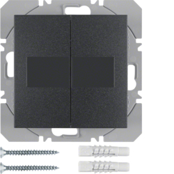 HAGER - PRZYCISK PODWÓJNY PŁASKI Z BATERIĄ SŁONECZNĄ ANTRACYT MAT S.1/B.3/B.7 KNX RF  - 85656185