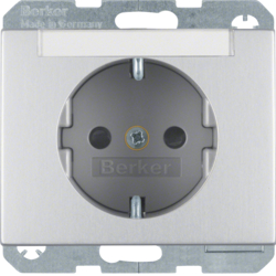 HAGER - GNIAZDO SCHUKO Z POLEM OPISOWYM ALU K.5 - 47387003