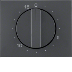 HAGER - ELEMENT CENTRALNY Z POKRĘTŁEM REGULACYJNYM DO MECHANICZNEGO ZEGARA ANTRACYT MAT LAKIEROWANY K.1 - 16347106